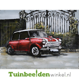 Auto schilderij ''De rode mini cooper'' TBW001328
