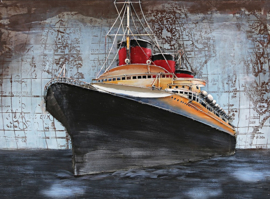 Boot schilderij ''A journey of the TBW001522 | Schilderijen van boten | Tuinbeelden Winkel