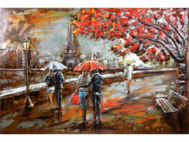 Metalen schilderij "Romantische wandeling" TBW001365