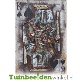 Metalen schilderij ''De schoppen koning'' TBW001641