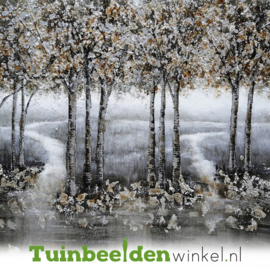 Abstract olieverf schilderij "Het afgelegen bos" TBW05188