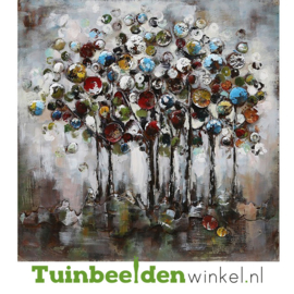 Metalen tuinschilderij "Gekleurde cirkels" TBW000785