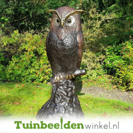 Bronzen beeld uil ''Uil op rots'' TBW57491