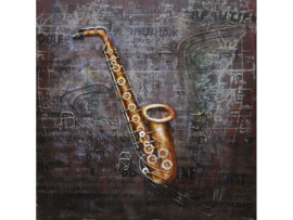 Metalen schilderij ''Saxofoon'' TBW001727