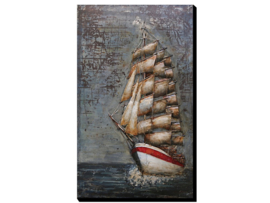 Boot schilderij "Wit schip" TBW001722