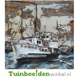 Metalen schilderij "De witte boot" TBW000350