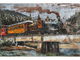 Metalen schilderij ''Stoomlocomotief" TBW001916