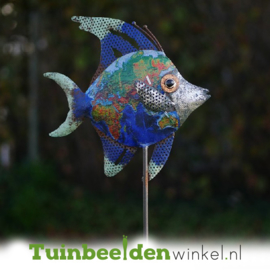 Metalen tuinbeeld figuur ''De gekleurde vis'' TBW89784