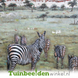 Metalen schilderij "Zebra's" TBW001995