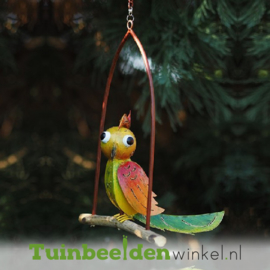 Metalen tuinbeeld figuur "Het schommelende vogeltje" TBW16014me