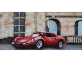 Metalen schilderij "Rode Porsche" TBW001837sc