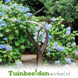 Modern tuinbeeld "De Levensboom" incl. sokkel zwart