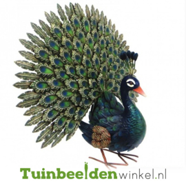 Metalen tuinbeeld  "De mooie pauw" TBW18220me