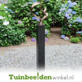 Abstract tuinbeeld "Het Levenspad" incl. sokkel zwart