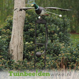 Metalen tuinbeeld figuur ''Vliegende eend'' TBW17138