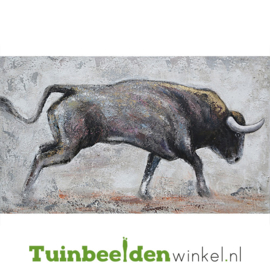 Olieverf schilderij dieren ''De wilde buffel'' TBW006129