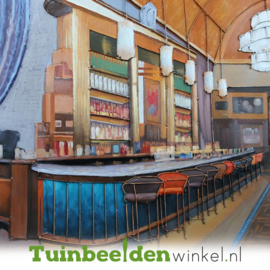 Metalen schilderij "kleurrijke bar" TBW002318