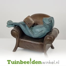 Tuinbeeld kikker ''Lezende kikker'' TBW1715BR