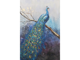 Olieverf schilderij dieren ''Blauwe pauw'' TBW006349sc