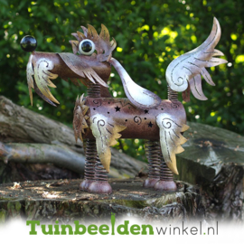 Metalen tuinbeeld figuur ''Het harige hondje'' TBW16110