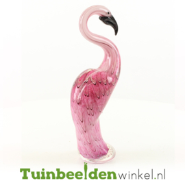 Glazen beeldje ''De roze flamingo'' TBW66me