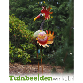 Metalen tuinbeeld figuur ''De indrukwekkende vogel'' TBW16028