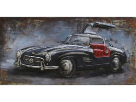 Auto schilderij "Zwarte oldtimer met rode bekleding" TBW000878