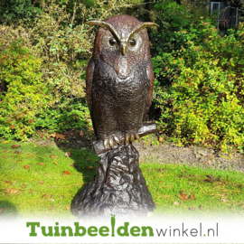 Bronzen beeld uil ''Uil op rots'' TBW57491