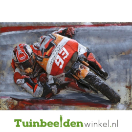 Metalen schilderij "Motorrijder nr 93" TBW000886