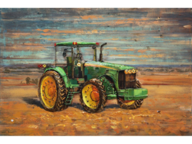3D schilderij "Groene tractor" TBW001969