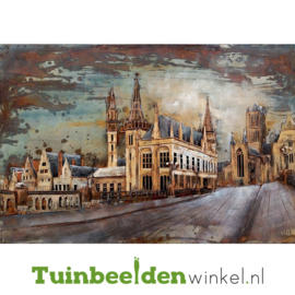 Metalen schilderij "Het mooie stadsaanzicht" TBW000799
