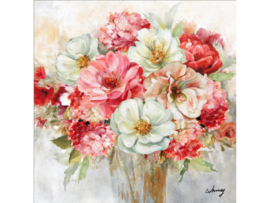 Olieverf schilderij bloemen ''Roze bos bloemen'' TBW25088