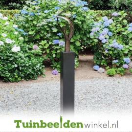 Modern tuinbeeld "De Levensboom" incl. sokkel zwart