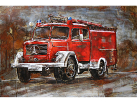 3D schilderij "De rode brandweerauto" TBW001030