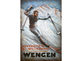 Metalen schilderij "Ski wedstrijden" TBW001813