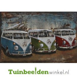 3D schilderij "De drie volkswagenbusjes" TBW000755