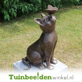 Tuinbeeld ''Kat met vlinder'' TBW1905br