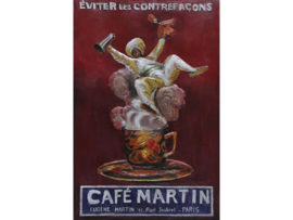Metalen schilderij "Café Martin" TBW001871