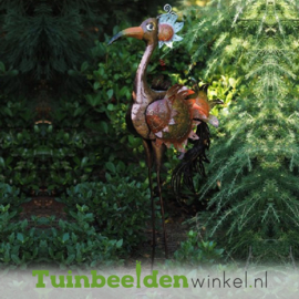 Metalen tuinbeeld figuur "De parmantige vogel" TBW16021me