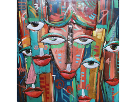 Metalen schilderij "Abstract faces" TBW001705