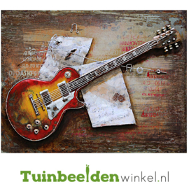 Metalen schilderij "De elektrische gitaar" TBW001039