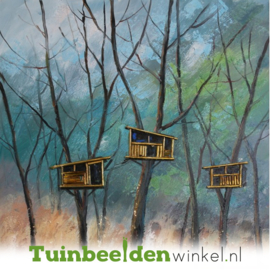 Abstract olieverf schilderij "De 3 speciale boomhutten" TBW07463