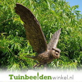 Beeld uil ''bronzen beeld uil op basalt sokkel'' TBW1252br