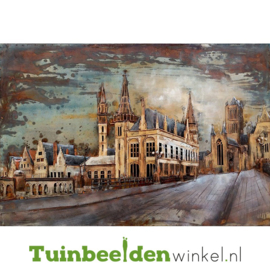 Metalen schilderij ''Mooi stadsaanzicht'' TBW000799-S