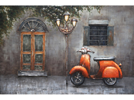 Metalen schilderij "Rode vespa" TBW001763