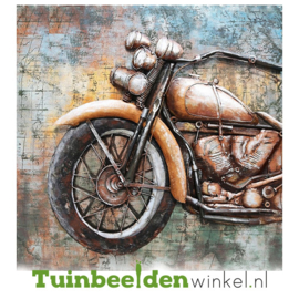 Wereldkaart schilderij "Bruine motor" TBW001165