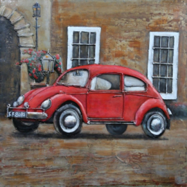 NR 1 | Metalen schilderij "Beetle auto" TBW002317
