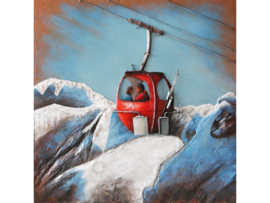 Metalen schilderij ''De Skilift'' TBW002241