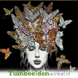 Abstract olieverf schilderij " Vlinder vrouwengezicht" TBW29078