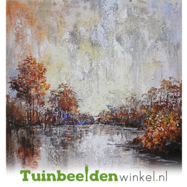 Olieverf schilderij landschap ''Het serene meertje'' TBW005895